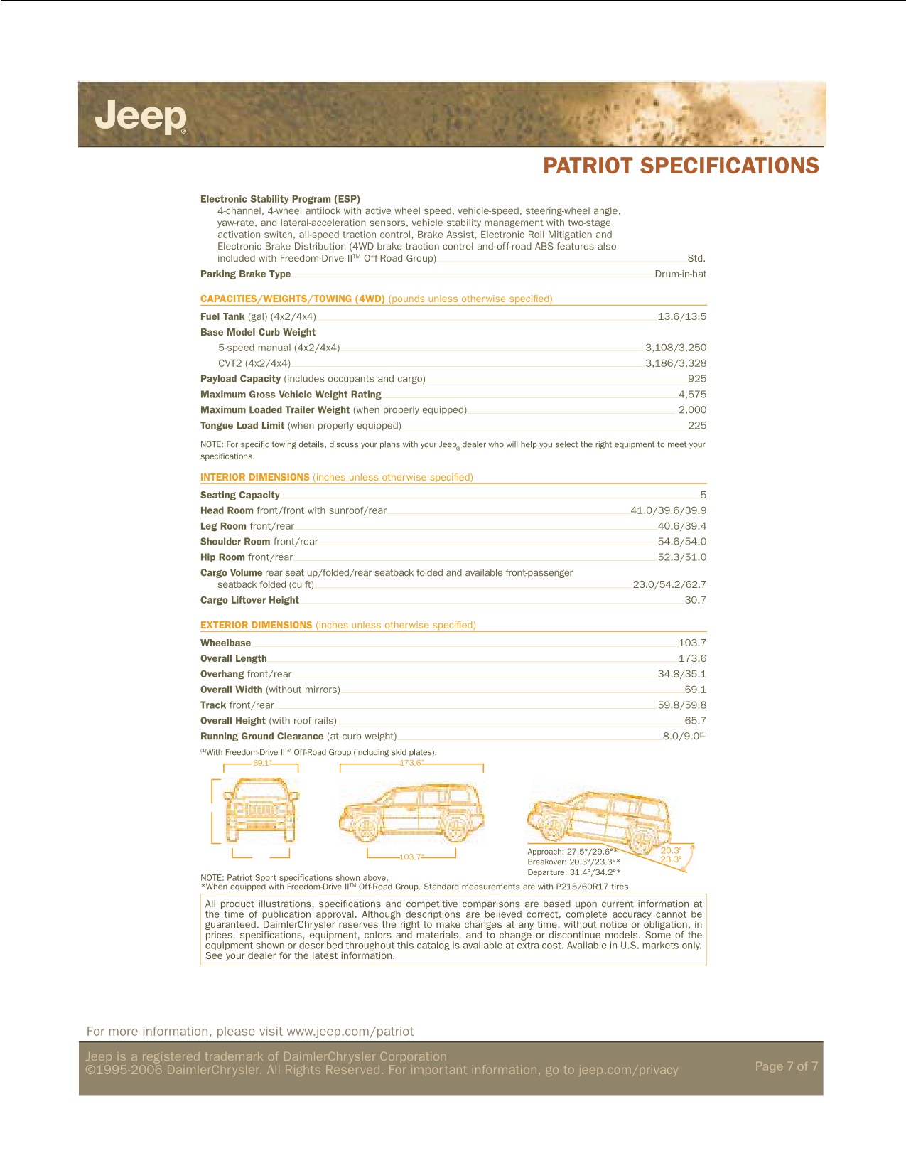 2007 Jeep Patriot Brochure Page 3